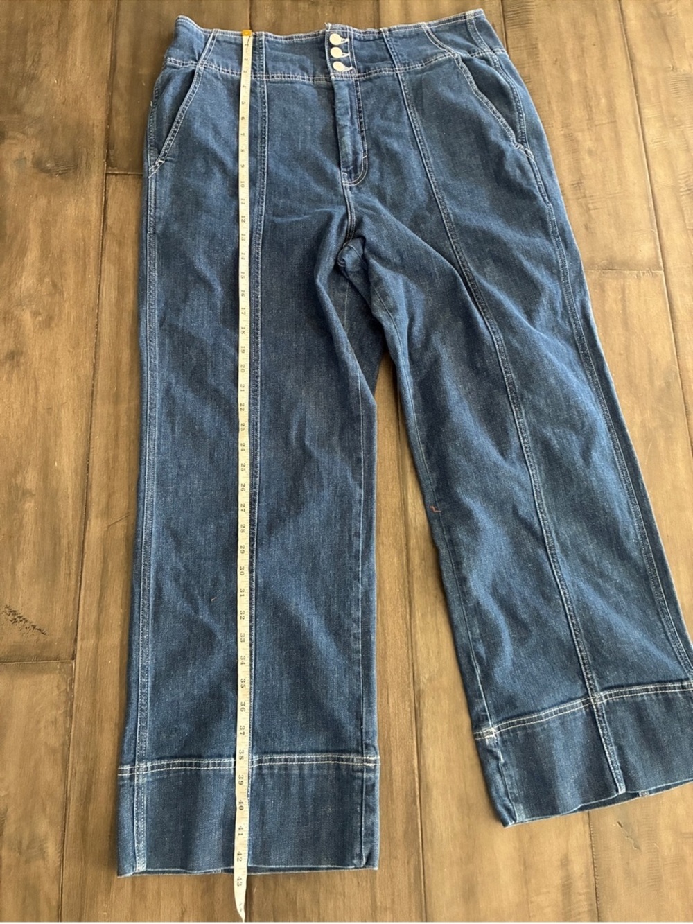 Anthropologie Pilcro Seamed High-Rise Wide-Leg Jeans - Size 34 - Picture 10 of 14
